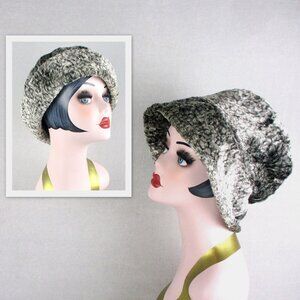 Vintage 1990 Grey Winter Cloche Bucket Hat HF Greenfield Made in England